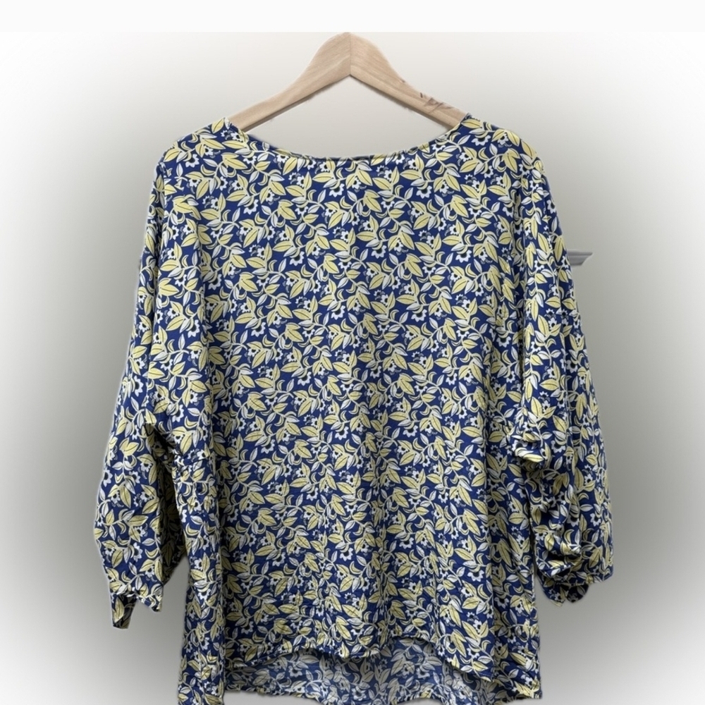 Weekend MaxMara Blue and Yellow Floral Blouse